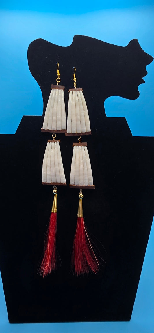 Dentalium Horsehair Earrings