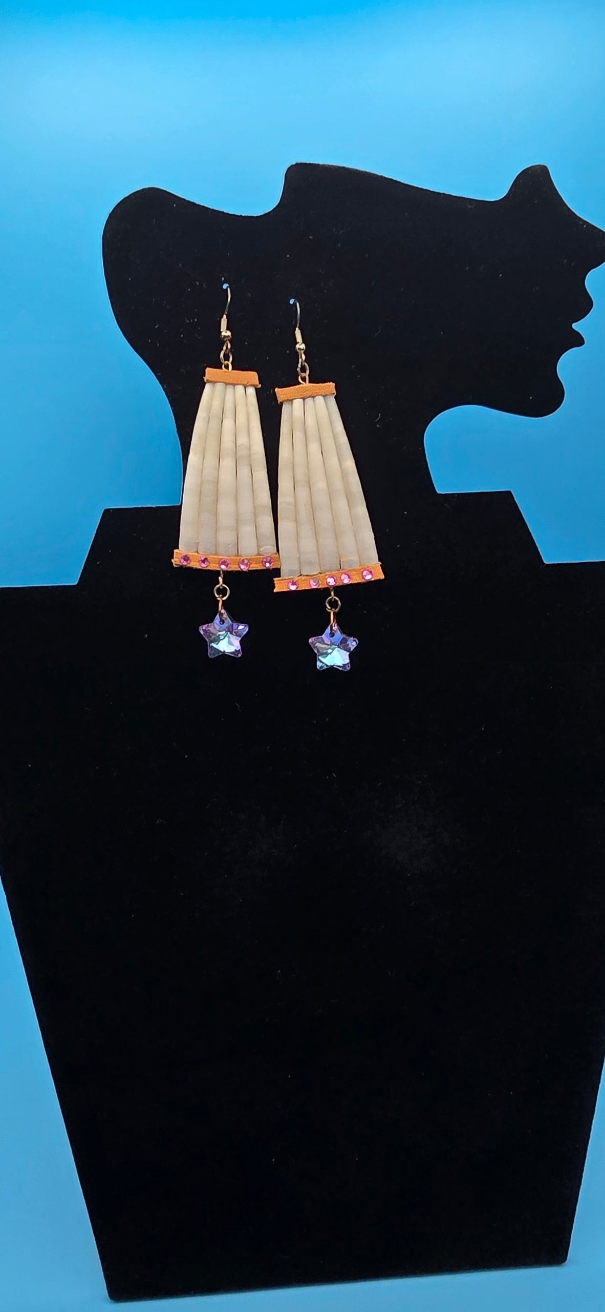 Dentalium Star Earrings