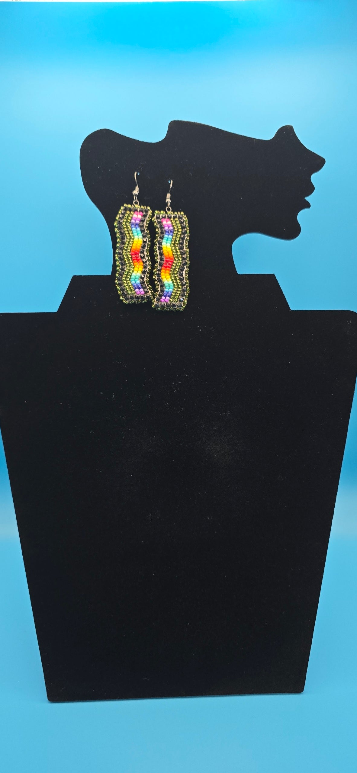 Rainbow Beaded Earrings